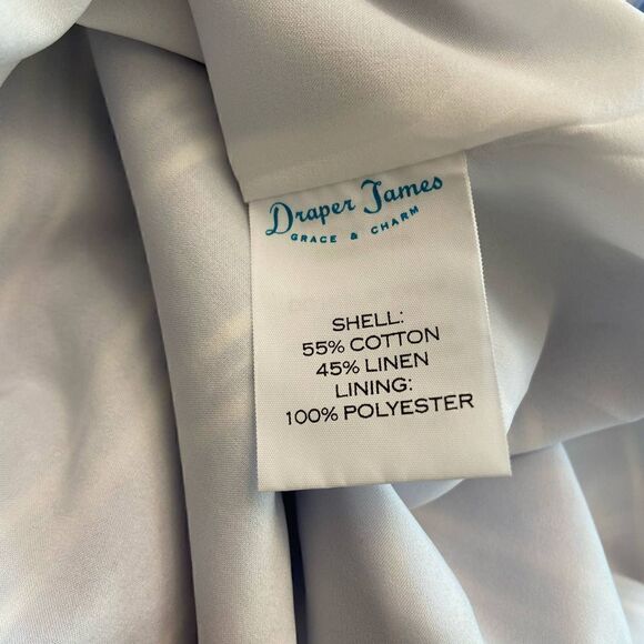 Draper James Linen Blend Embroidered Eyelet Blue Pinafore Ruffle Dress Size 2 - Picture 5 of 5